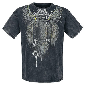 Freizeitbekleidung > T-Shirts & Poloshirt Black Premium Crow T-Shirt Schwarz Grau