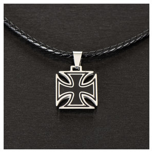 Uhren & Schmuck > Schmuck Halskette Iron Cross Lederband: 45-52cm Louis