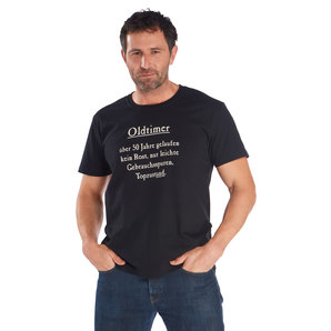 Freizeitbekleidung > T-Shirts & Poloshirt Oldtimer 50 T-Shirt Schwarz Rahmenlos