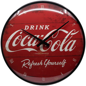 Uhren & Schmuck > Uhren Retro Wanduhr Coca-Cola Logo Red Refresh Yourself Nostalgic Art