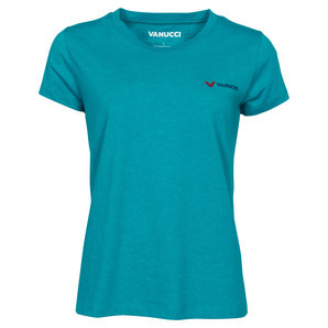 Freizeitbekleidung > T-Shirts & Poloshirt Vanucci Logo-Tee Damen T-Shirt Tuerkis